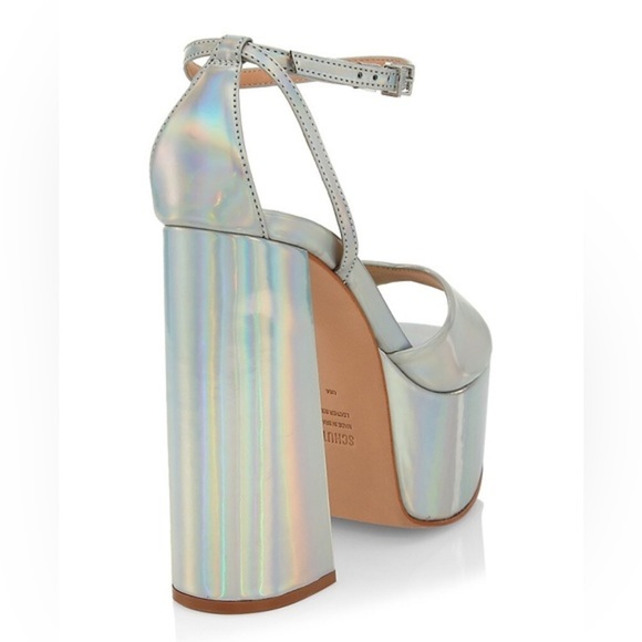‼️New Schutz Aryia Metallic Platform Sandals 170.00 - Picture 3 of 16